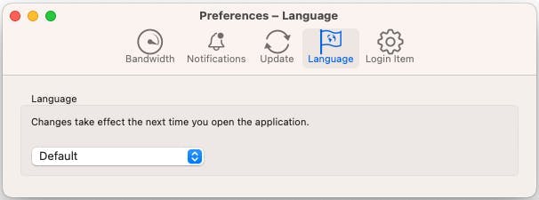 Desktop app Language