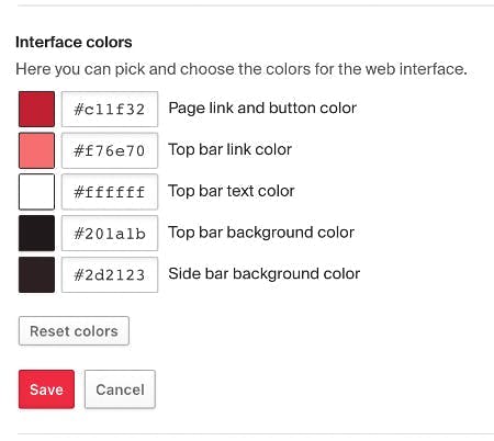 Interface colors are fully customizable.